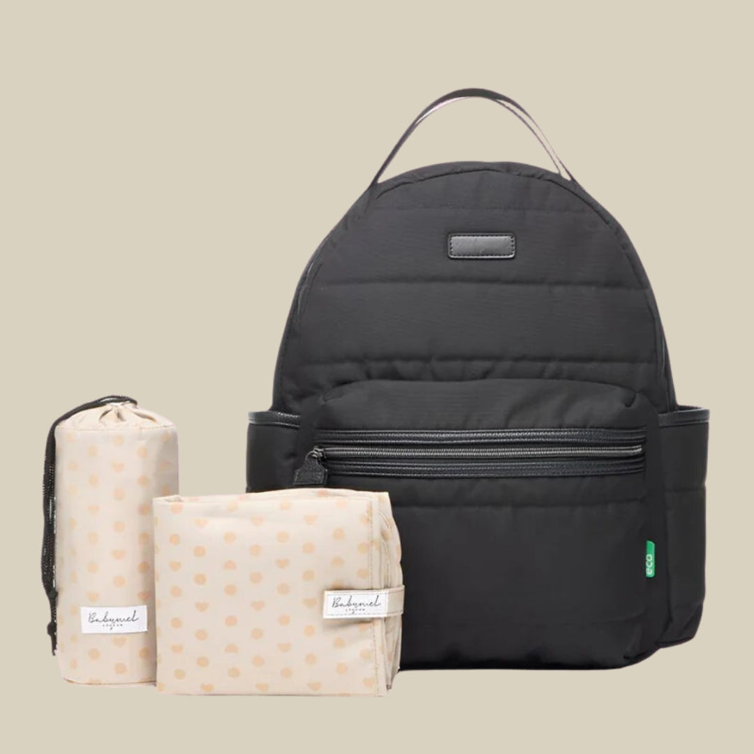 Babymel - Lola Eco Quilt Backpack – Black - Mabel & Fox