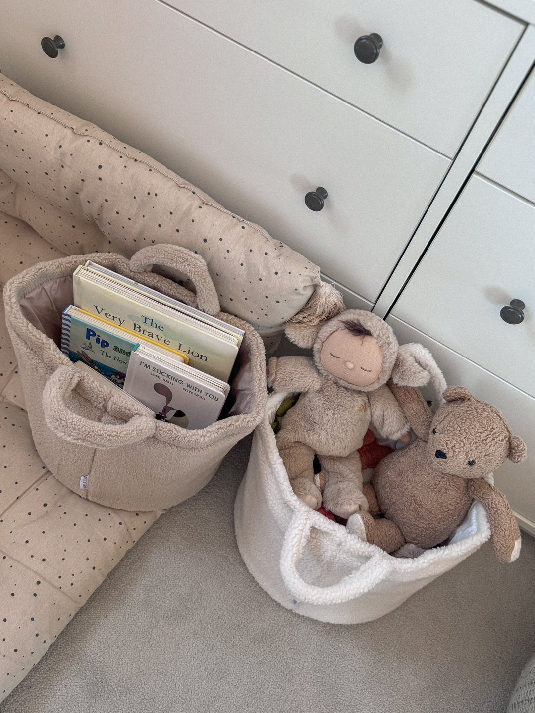 Mabel & Fox - Teddy Storage Basket - Milk - Mabel & Fox