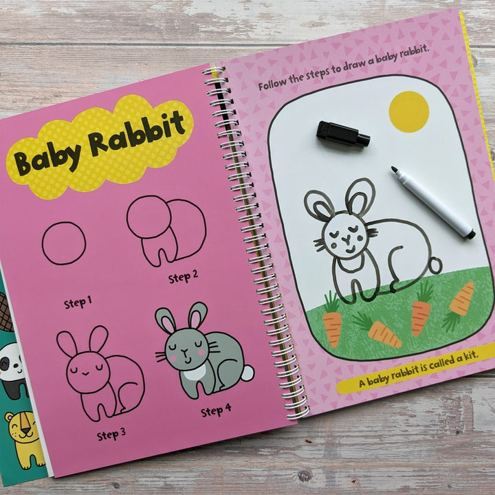 Learn To Draw Baby Animals - Wipe Clean Book