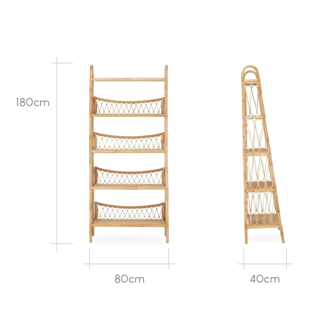 CuddleCo - Aria 5 Tier Shelving Unit - Rattan - Mabel & Fox