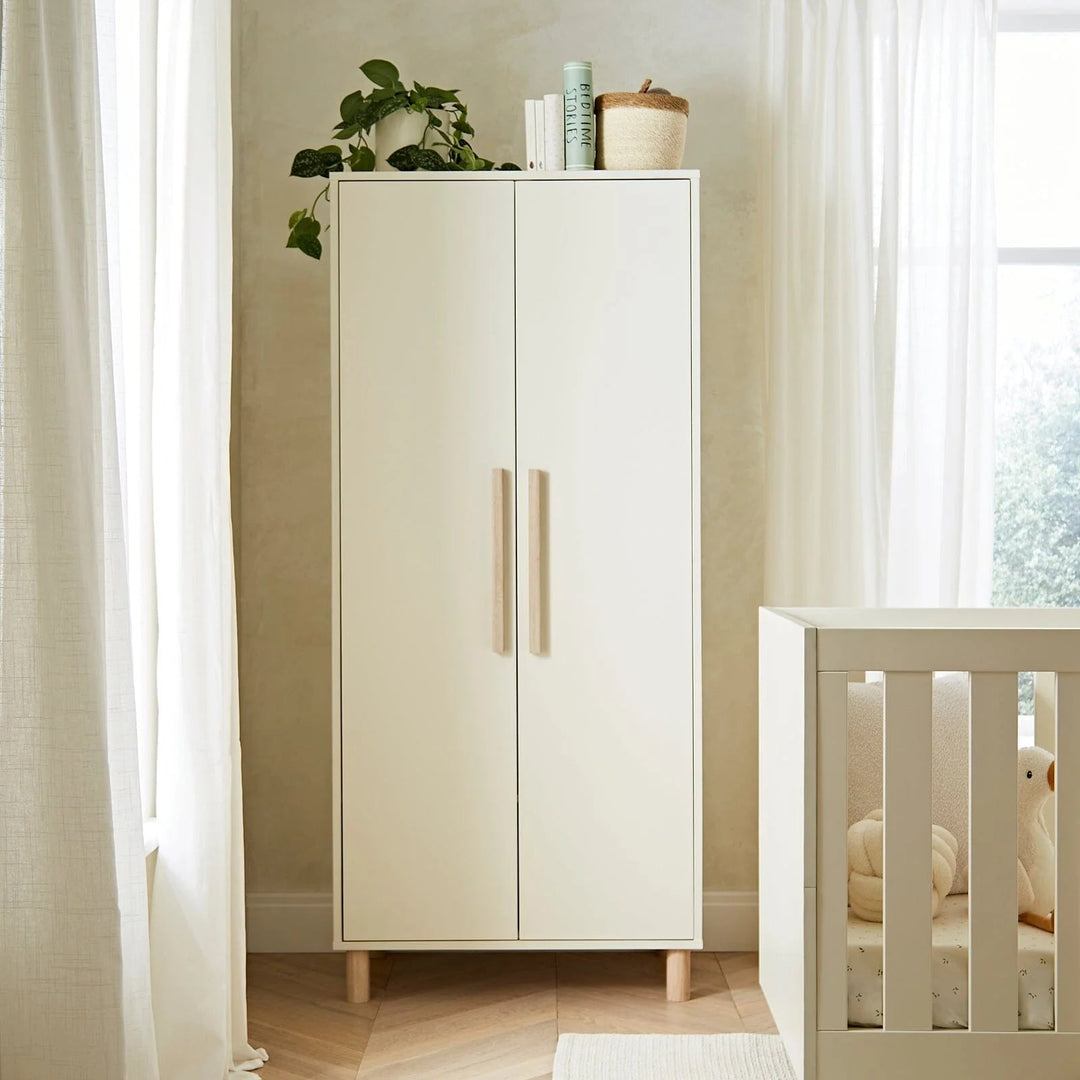 CuddleCo - Harper Nursery Wardrobe - Cream & Ash - Mabel & Fox