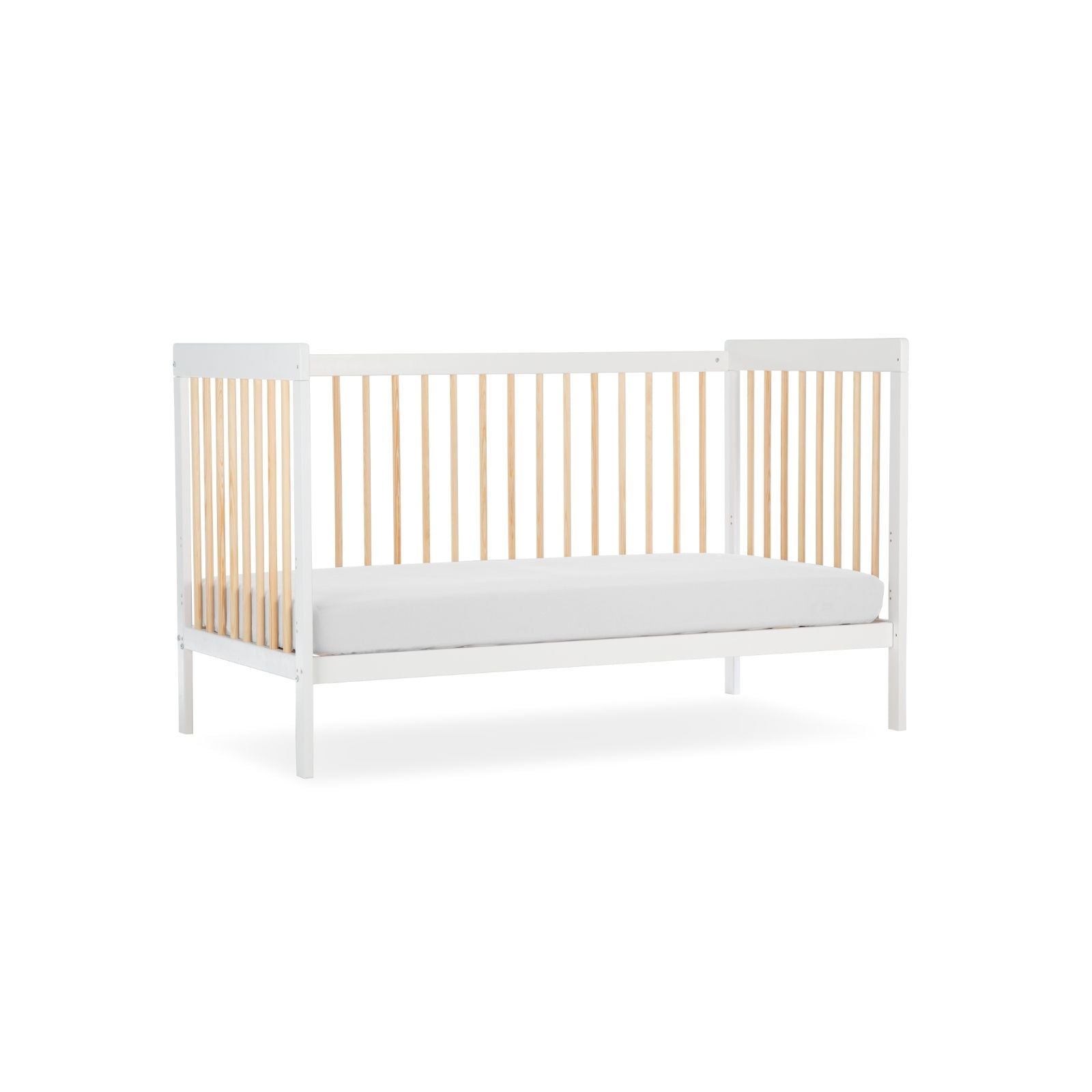 CuddleCo Nola Cot Bed Changing Table 2 Piece Set White Natur Mabel Fox