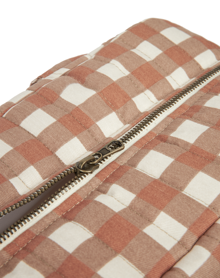 Nobodinoz- Hyde Park Waterproof Stroller Bag- Terracotta Checks