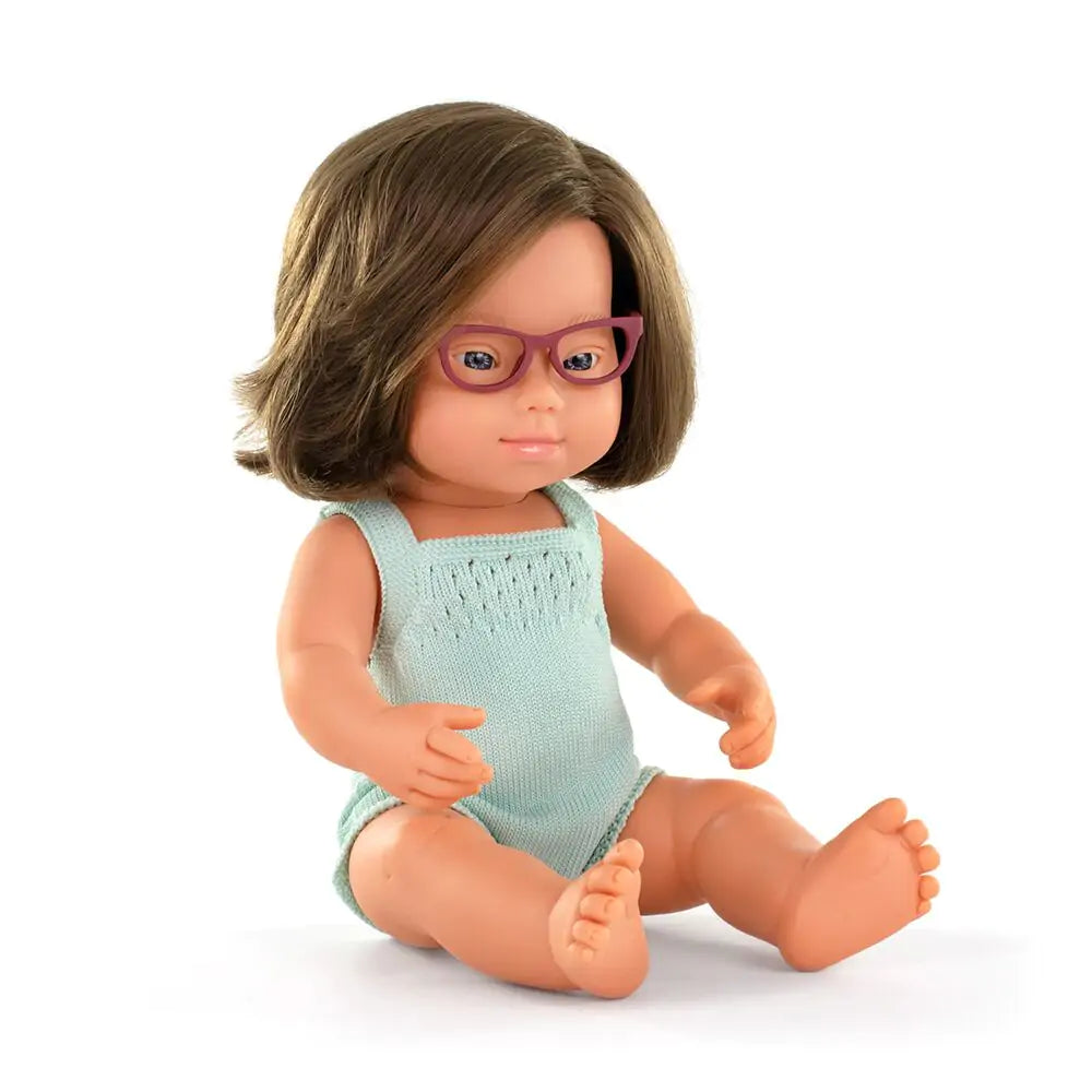 Miniland - Doll - Caucasian Girl D.S With Glasses