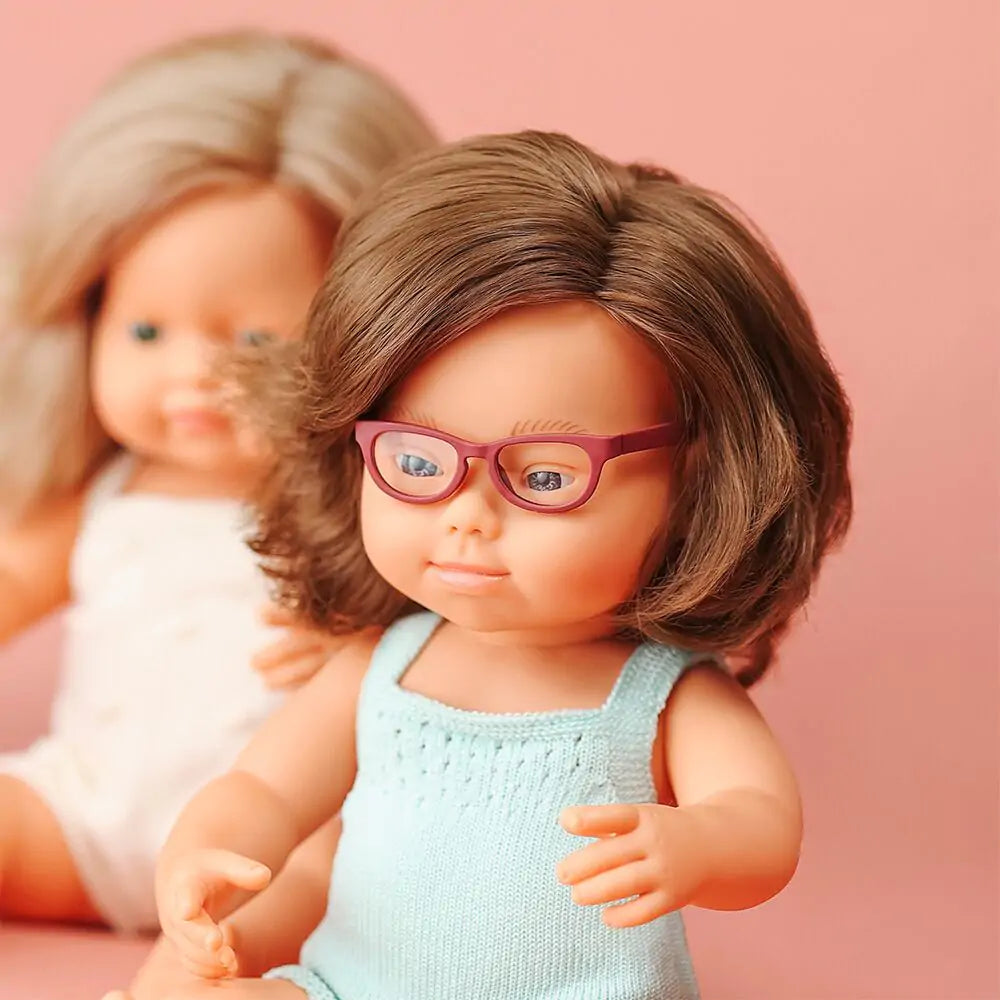 Miniland - Doll - Caucasian Girl D.S With Glasses