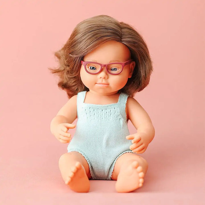 Miniland - Doll - Caucasian Girl D.S With Glasses