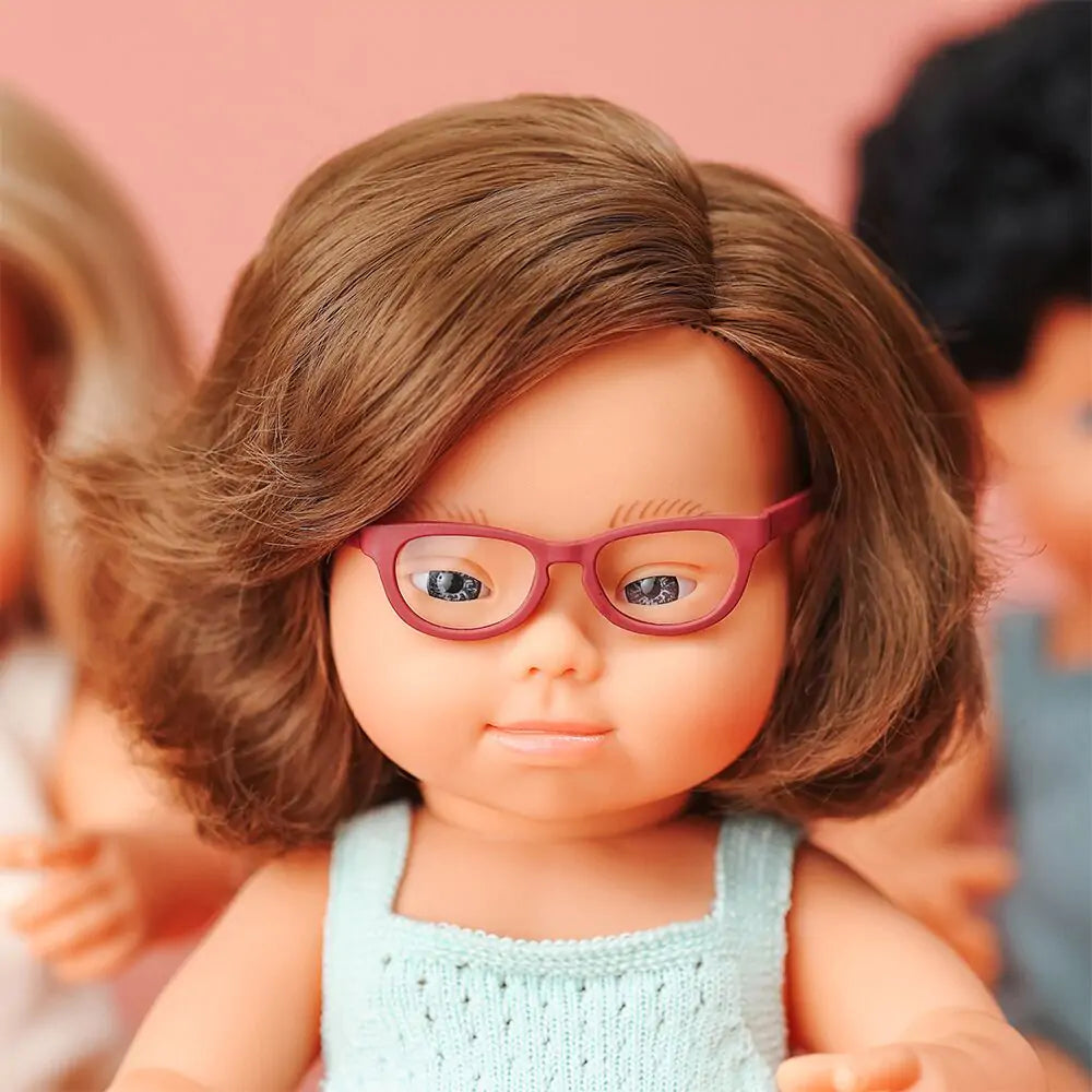 Miniland - Doll - Caucasian Girl D.S With Glasses