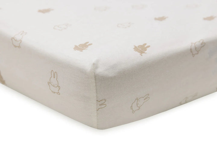 Jollein -  Fitted Sheet 60x120cm - Happy Miffy - Nougat