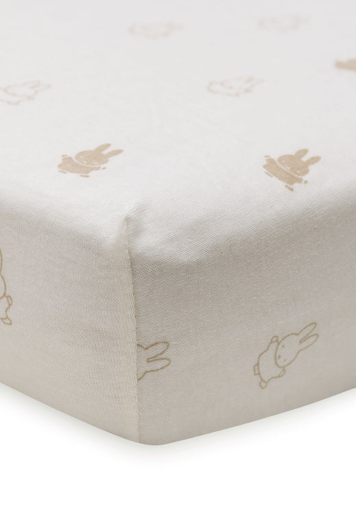 Jollein -  Fitted Sheet 60x120cm - Happy Miffy - Nougat