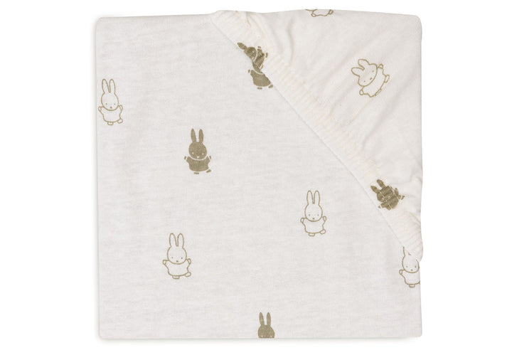 Jollein -  Fitted Sheet 60x120cm - Happy Miffy - Olive Green