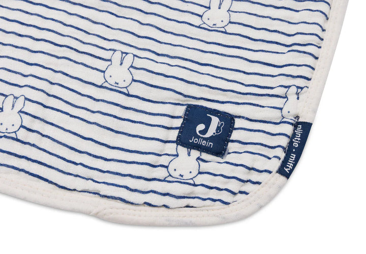 Jollein - Muslin Cradle Blanket - Miffy - Stripe Navy