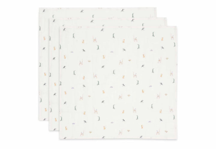 Jollein - Muslin Cloth -70x70cm - Jungle Jambo - 3 Pack