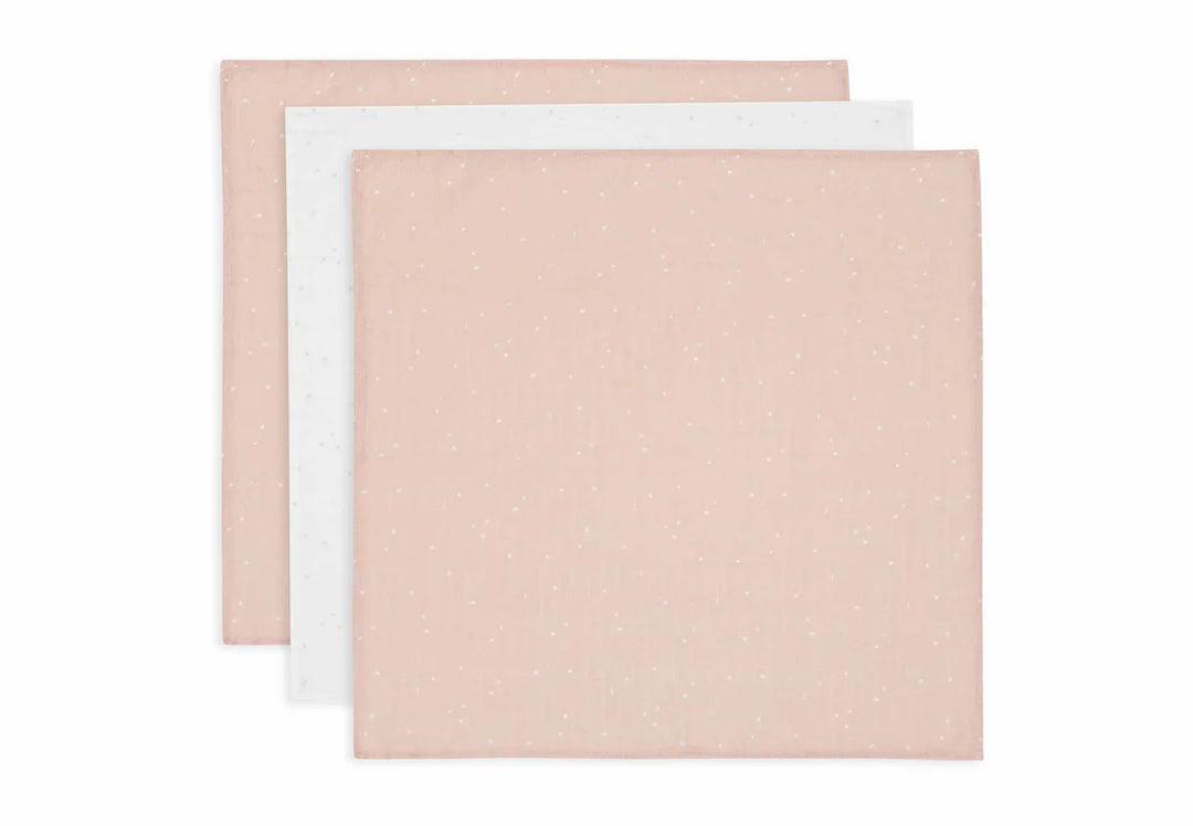 Jollein - Muslin Cloth - 70x70cm - Twinkling Wild Rose- 3 Pack