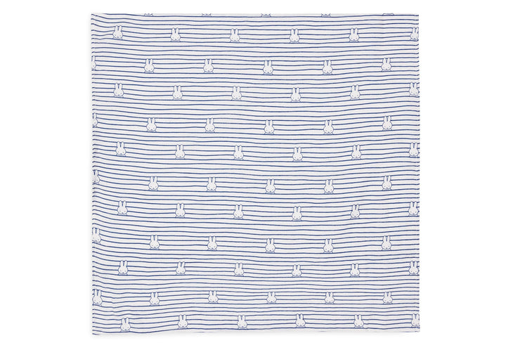 Jollein - Muslin Cloth 70 x 70cm - Miffy - Stripe Navy (3 Pack )