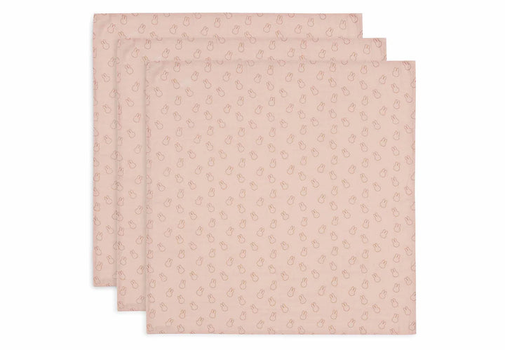 Jollein - Muslin Cloth - 70x70cm Miffy Silhouettes - Wild Rose - 3 Pack