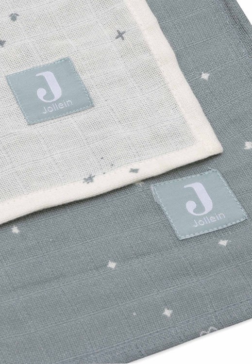 Jollein - Swaddle Muslin 115 x 115cm - Twinkling Sea Green (2 Pack)