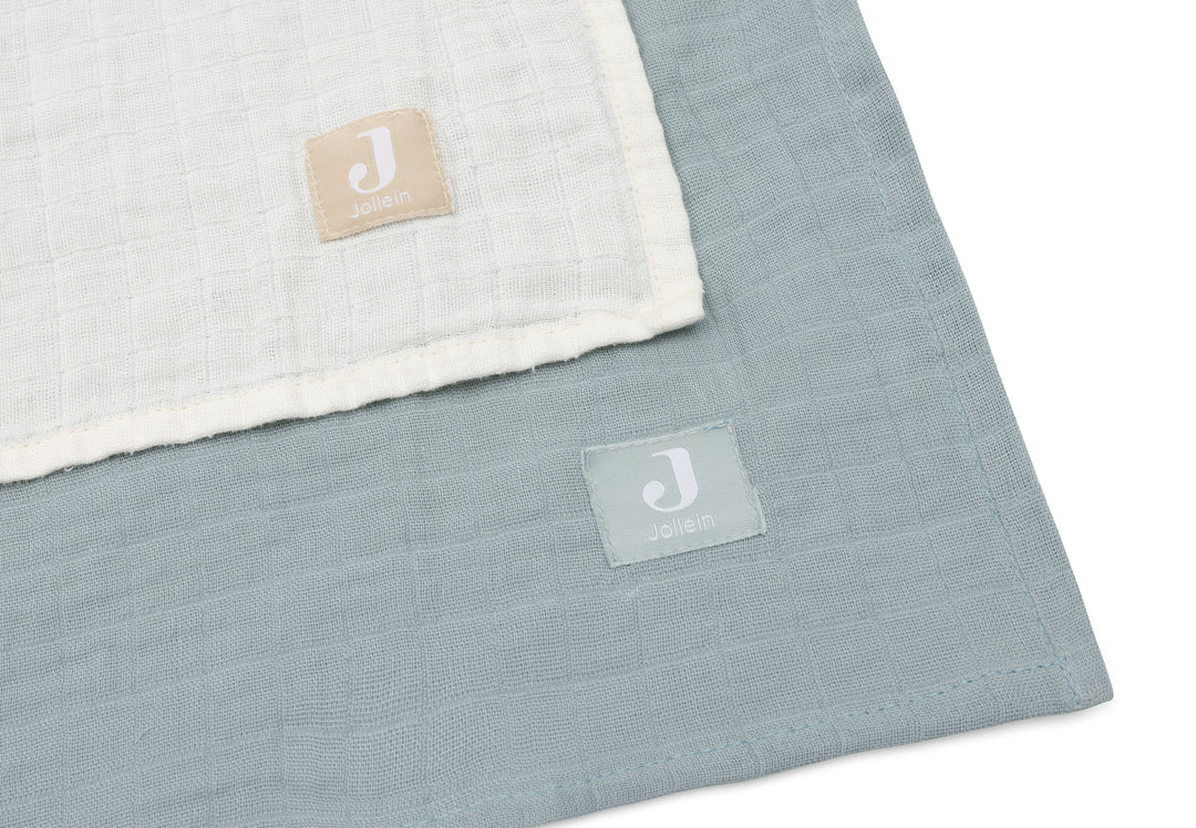 Jollein - Swaddle Muslin Large 115x115cm - Sea Green/Ivory - (2 Pack)