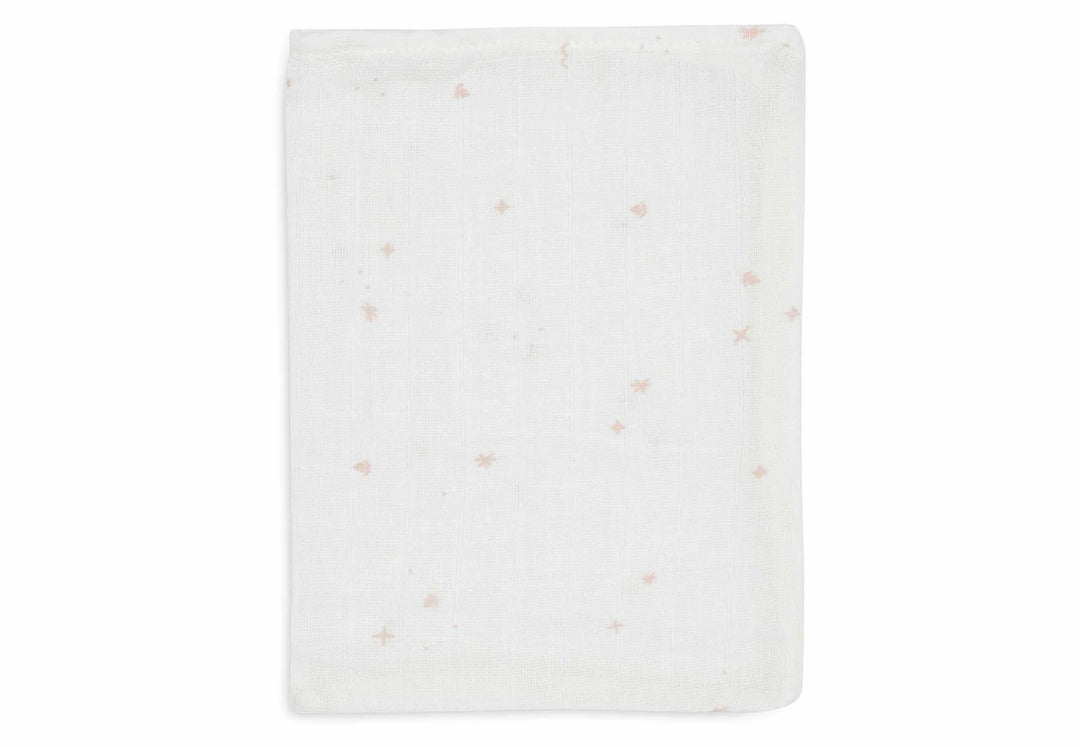 Jollein - Muslin Washcloth 15 x 20cm - Twinkling Wild Rose (3 Pack)