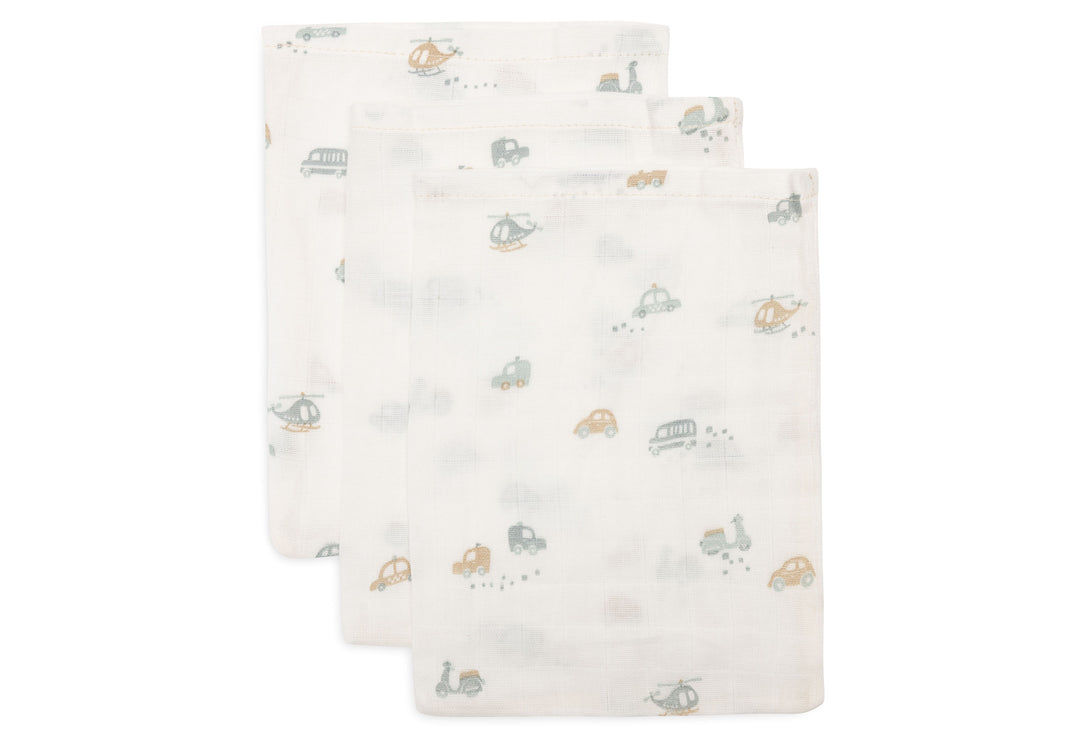 Jollein - Washcloth Muslin 15x20cm - On The Go - (3 Pack)