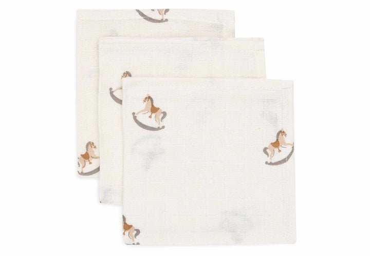 Jollein - Muslin Mouth Cloth 31 x 31cm - Nostalgic Ride (3 Pack)