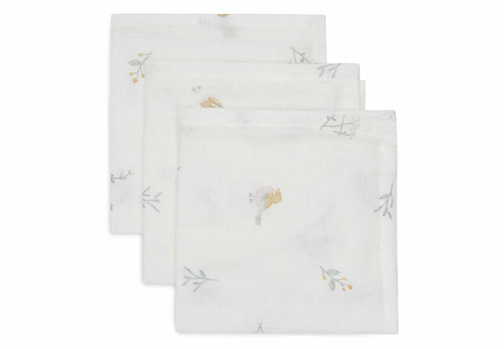 Jollein - Muslin Mouth Cloth 31 x 31cm - Lovely Birds (3 Pack)