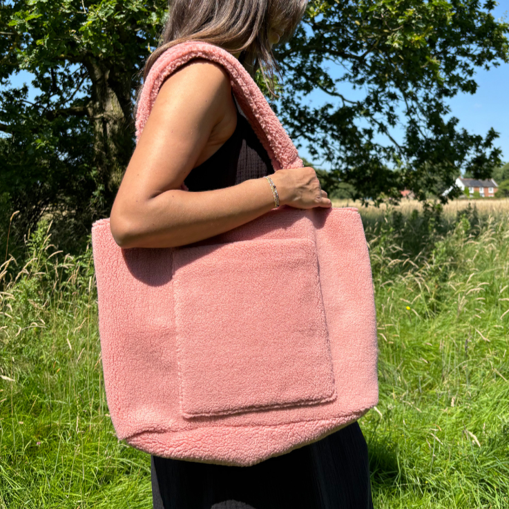 Mabel & Fox - Teddy Tote Bag - Rose Pink