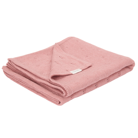 Little Dutch - Knitted Bassinet Blanket - Pure Pink Blush