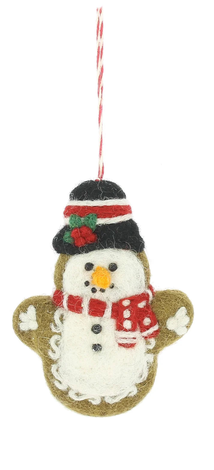 Fiona Walker - Christmas Decoration - Gingerbread Santa and Snowman