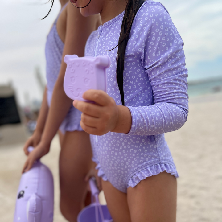 Swim Essentials - UV Swimsuit - Lilac Leopard Print