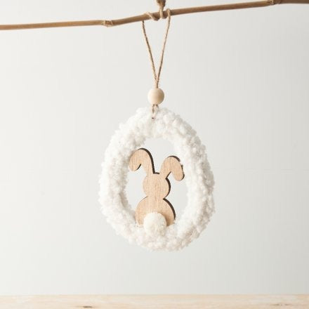 Gainsborough Giftware - Hanging Sherpa Bunny Decoration - ( 2 pack )