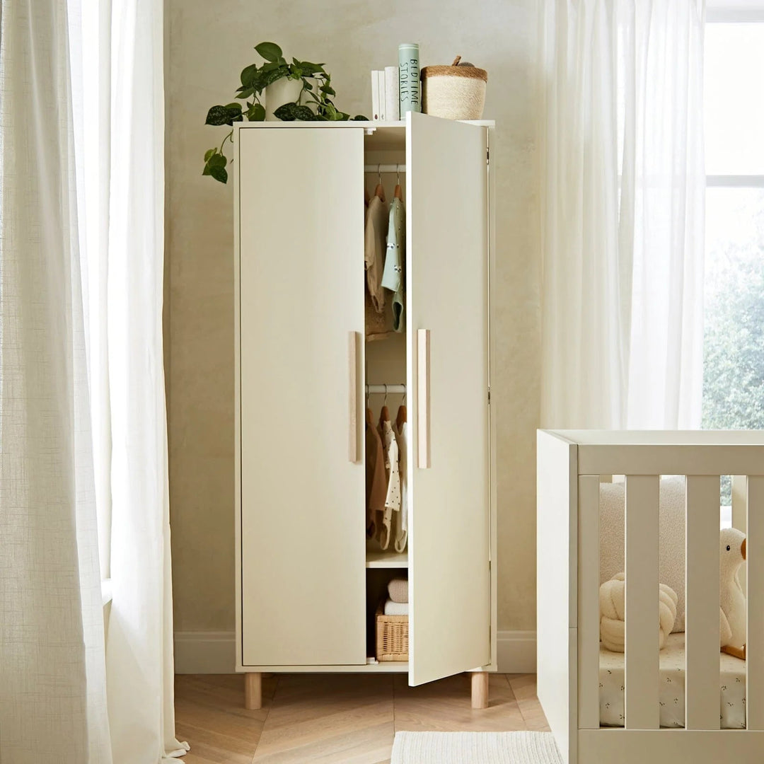 CuddleCo - Harper Nursery Wardrobe - Cream & Ash - Mabel & Fox