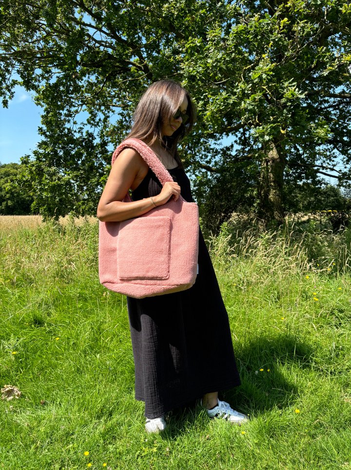 Mabel & Fox - Teddy Tote Bag - Rose Pink