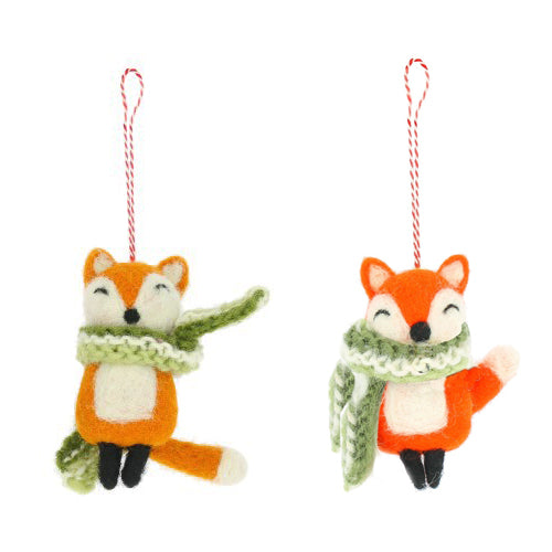 Fiona Walker - Christmas Decoration - Fox with Scarf