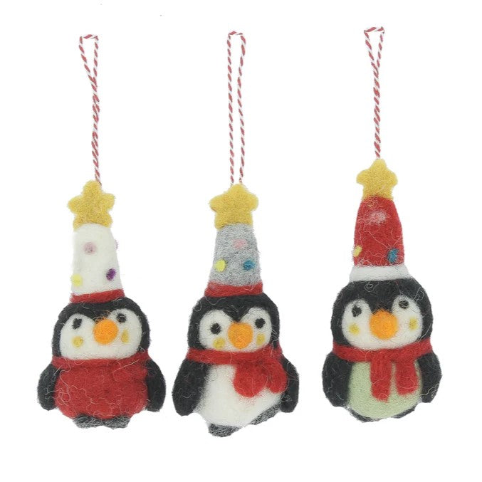 Fiona Walker - Christmas Decoration - Penguins with Party Hats