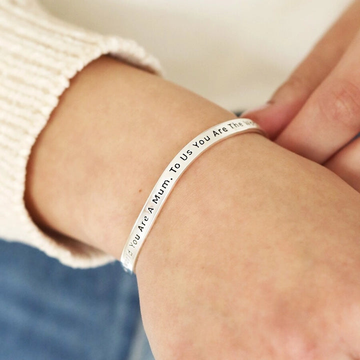 Lisa Angel - Adjustable Meaningful Bangle Mum - Silver