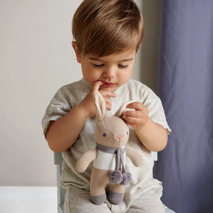 ThreadBear Designs - Bunny Rattle - Taupe - Mabel & Fox