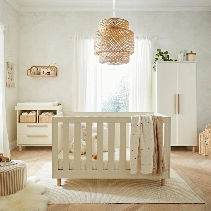 CuddleCo - Harper 3 Piece Nursery Furniture Set - Cream & Ash - Mabel & Fox