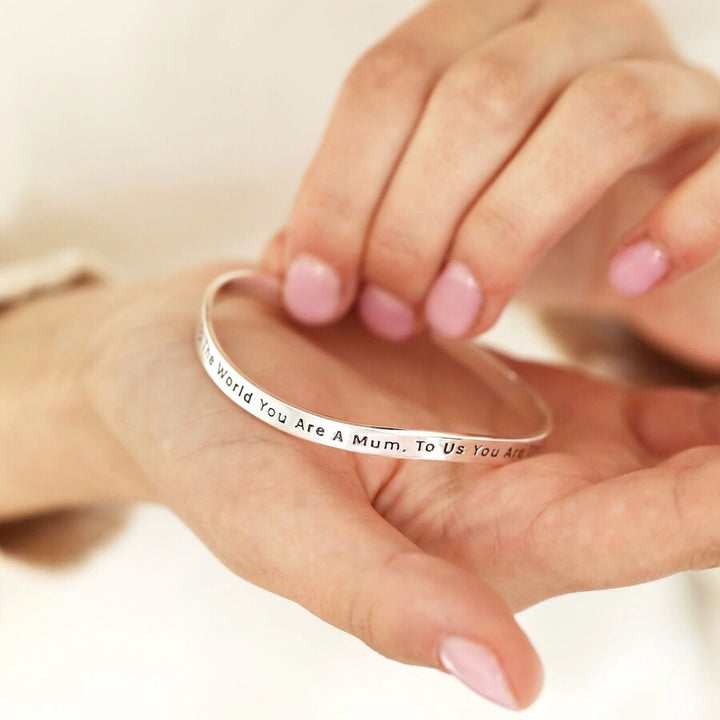 Lisa Angel - Adjustable Meaningful Bangle Mum - Silver