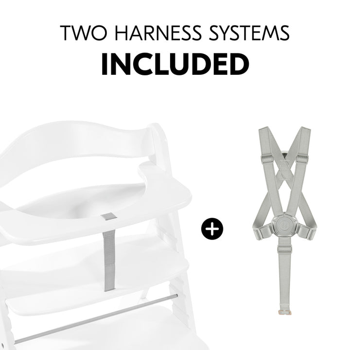 Hauck - Alpha+ Wooden Highchair - White