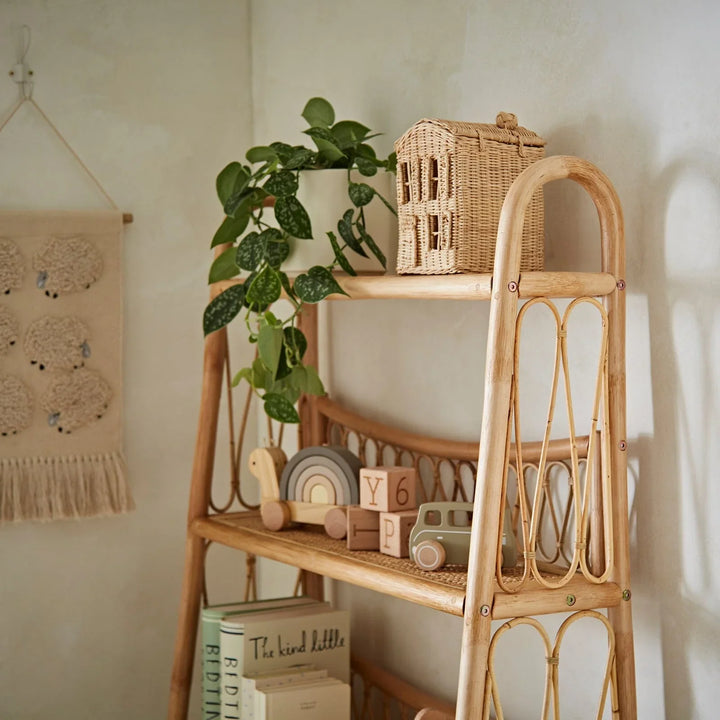 CuddleCo - Aria 5 Tier Shelving Unit - Rattan - Mabel & Fox