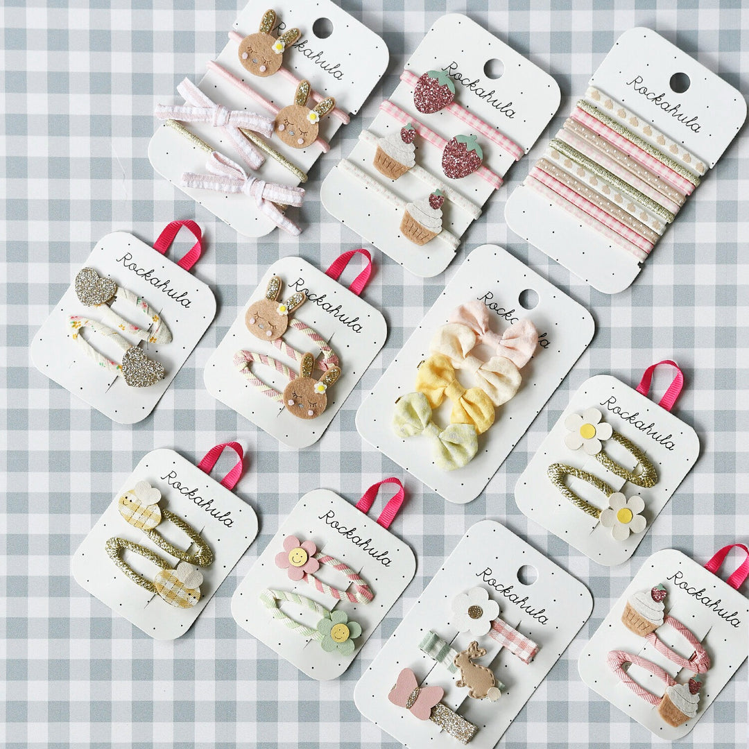 Rockahula - Snap Clips - Stripy Bunny Clips - Mabel & Fox