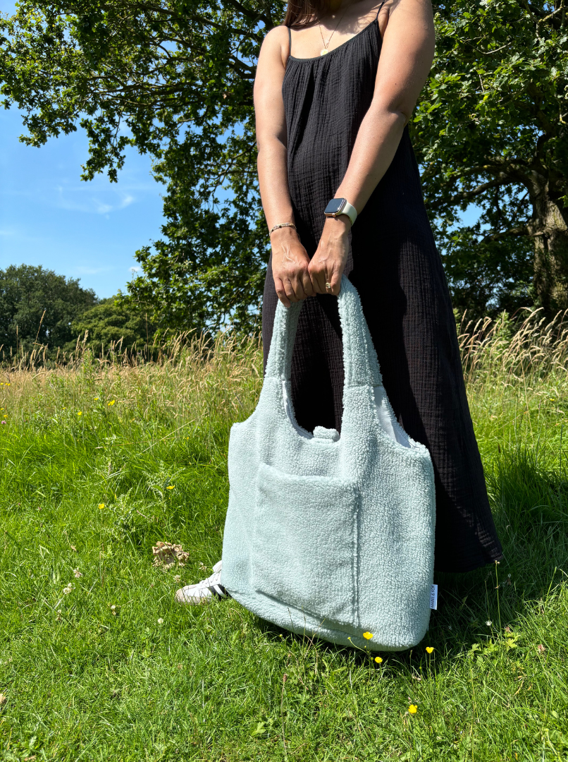 Mabel & Fox - Teddy Tote Bag - Ice Blue