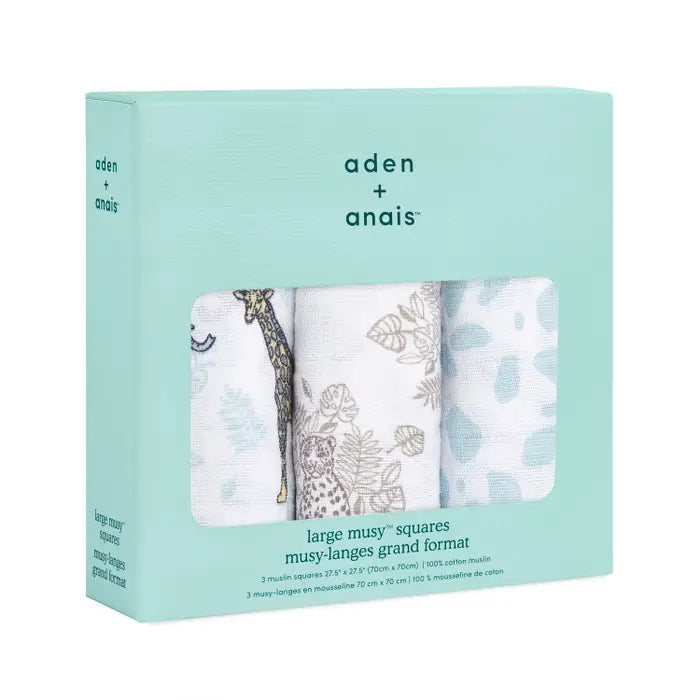 Aden + Anais - Cotton Muslin Squares - Jungle (3 Pack)
