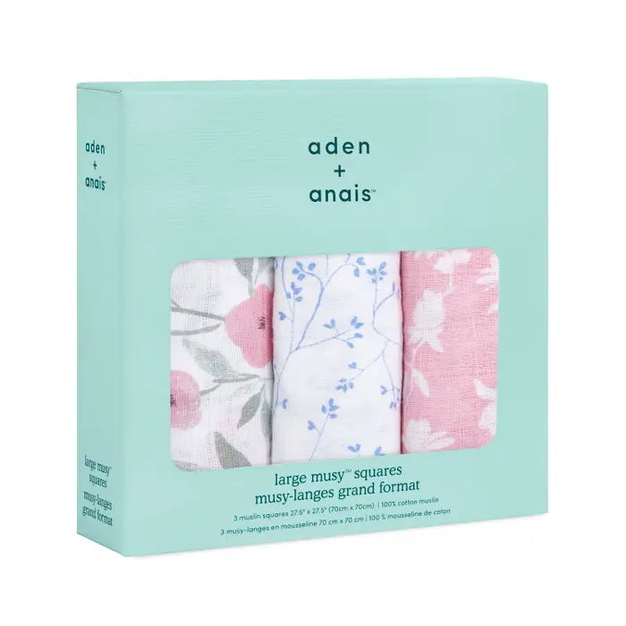 Aden + Anais - Cotton Muslin Squares - Ma Fleur (3 Pack)