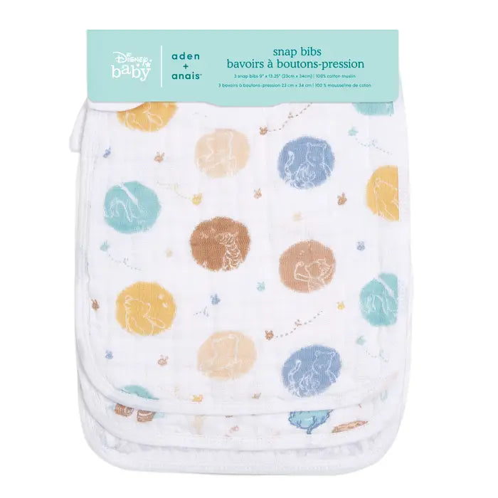Aden + Anais - Cotton Muslin Snap Bibs - Winnie the Pooh in the Woods