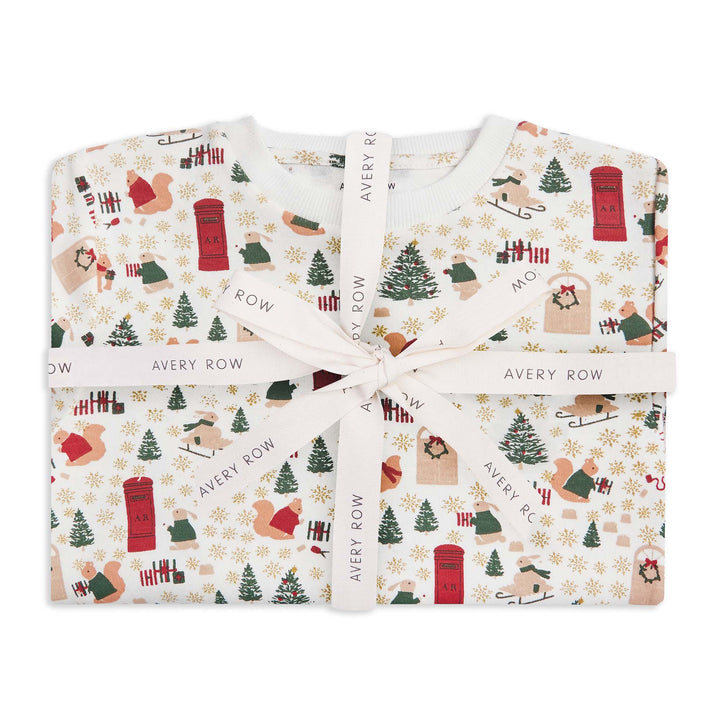 Avery Row -  Children's Jersey Pyjamas - Festive Forest