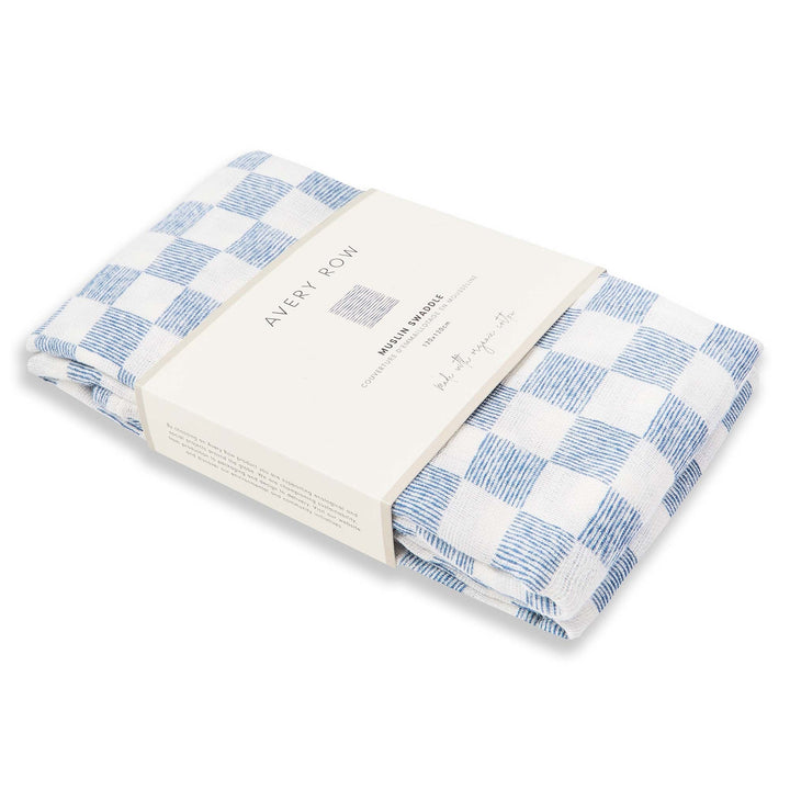 Avery Row - Organic Baby Large Muslin Swaddle - Waves