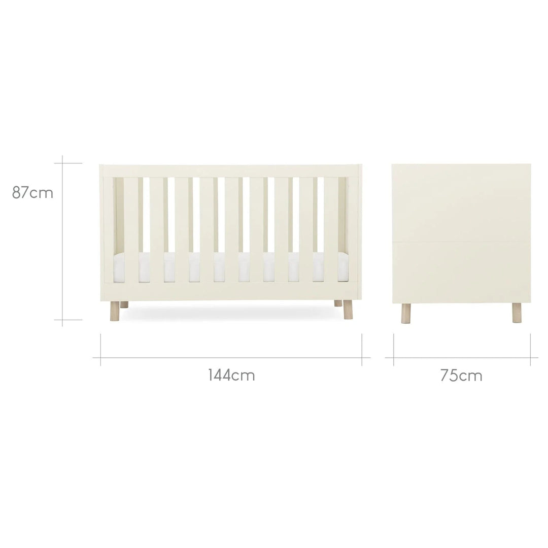 CuddleCo - Harper Cot Bed - Cream & Ash - Mabel & Fox