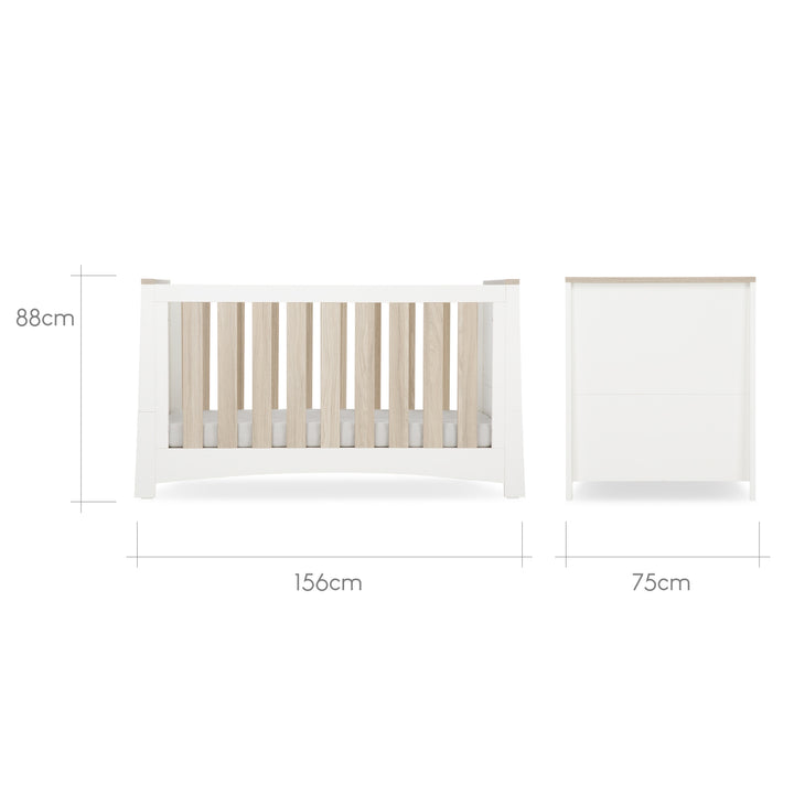 CuddleCo - Ada Cot Bed - White/Ash