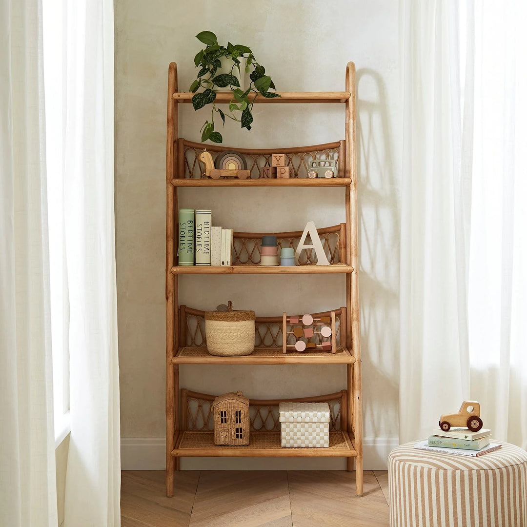 CuddleCo - Aria 5 Tier Shelving Unit - Rattan - Mabel & Fox